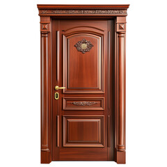 Classic wooden interior door isolated on transparent background (3)