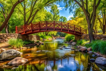 Serene Lynx Creek Bridge at Fain Park: Scenic Arizona Landscape Photography