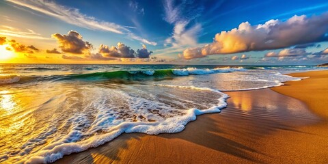 Serene Ocean Waves Gently Crashing on Sandy Beach - Looping Time-lapse Video Background