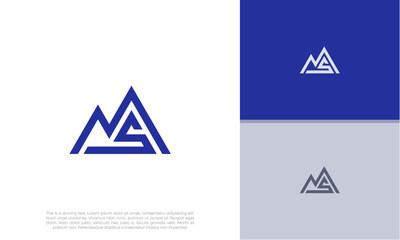 Initials MS logo design. Initial Letter Logo. Innovative high tech logo template.	
