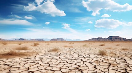 Dry and cracked earth in the desert. Global warming concept.