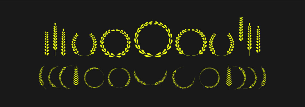 Vector laurel wreath, Floral wreaths, aurel wreaths, vector illustration.