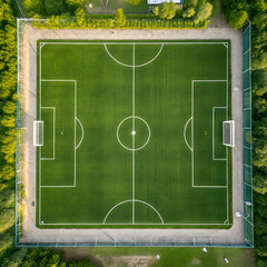 soccer or football field or pitch top view