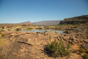 Outdoors in the beautiful landscape of the Cederberg close to Eselbank in the Western Cape of South Africa