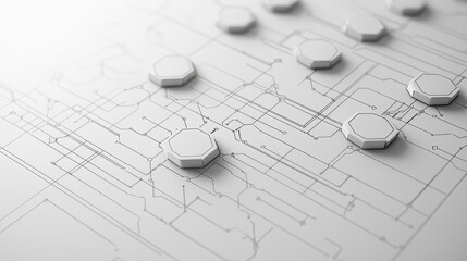 Abstract Circuit Board Design, Octagons on a Network