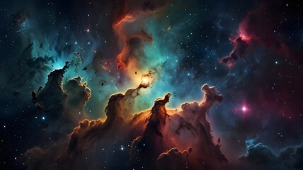 images of deep space with stardust and vivid nebulae.