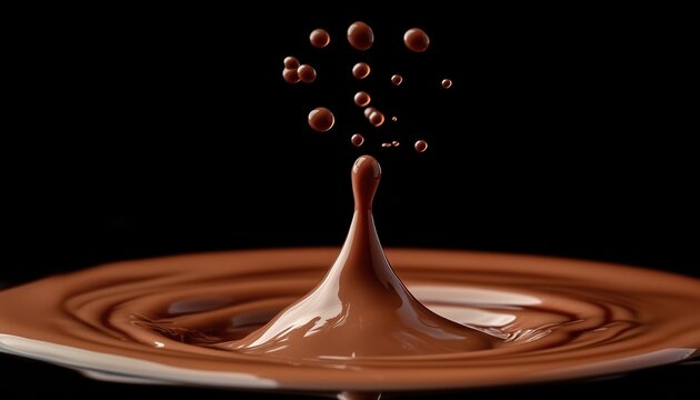 Macro Shot Capturing The Frozen Motion Of A Coffee Drop Falling Into A Cup, Showcasing Ultra Detail In Minute Splendor.