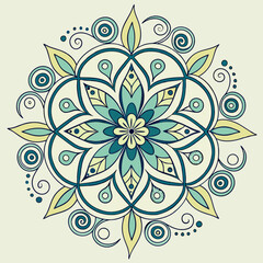Vector Hand drawing Mandala design, Mandala pattern colored background.