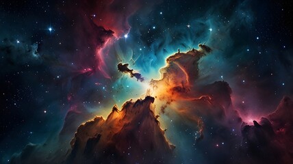 images of deep space with stardust and vivid nebulae.