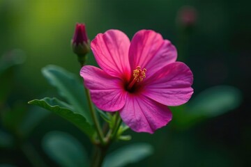 Flor silvestre con detalles de purpurina y rosado oscuro, natureza, plantas, sombra