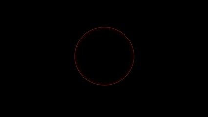 Neon circle blinking. abstract glowing geometric circle blinking looping on black background.