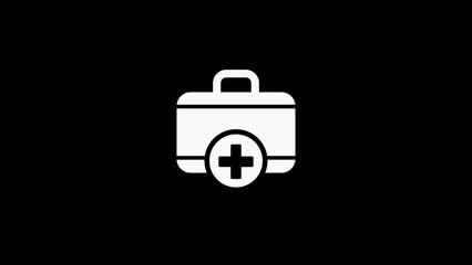 Medical first aid box icon. health care concept briefcase icon animation isolated on white background.