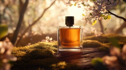 Woody notes, such as cedar, sandalwood, and oak, evoke a sense of grounding and warmth, perfectly captured in this visual concept