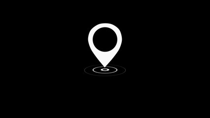 Location pin with radio wave. GPS location pin point direction concept jumping.