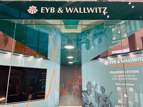 Germany, Mannheim, January 30. 2025 - sign or lettering of Eyb Wallwitz, an independent and owner-managed asset manager