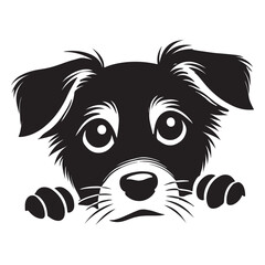 Curious Puppy Silhouette Illustration Vector Graphic