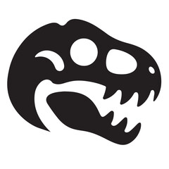 Dinosaur Skull Silhouette Vector Illustration