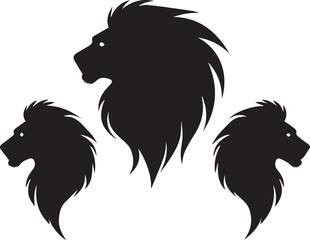 Fototapeta premium silhouette set of lion
