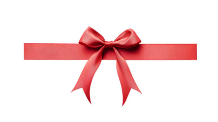 Beautiful Red Satin Bow, Perfect for Gift Wrapping, Isolated
