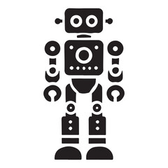 Vintage Robot Silhouette Illustration Design