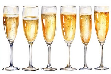 Celebration with champagne flutes filled with sparkling beverage ready for toasting at a joyful gathering