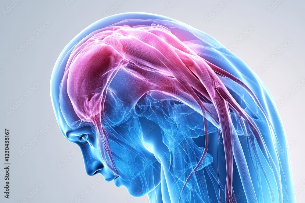 Poster Understanding the human brain structure and its intricate neural connections in a colorful digital representation
