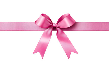 Pink Satin Bow with Ribbon, Perfect for Gift Wrapping, Isolated
