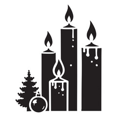 Symbolic Silhouette of Advent Candles