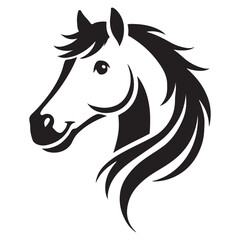 Stylish Silhouette of a Horse Head