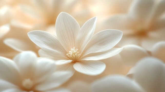 Close-up of delicate cream-colored flowers, soft focus background, perfect for beauty or wellness websites