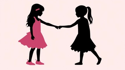 Best Friends Forever Silhouette Design for Crafting and Friendship Projects in 16:9 Ratio