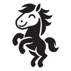 Fototapeta premium Playful Pony Silhouette Standing on Hind Legs