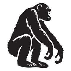 Chimpanzee Silhouette Vector Illustration