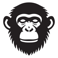 Chimpanzee Face Silhouette Illustration