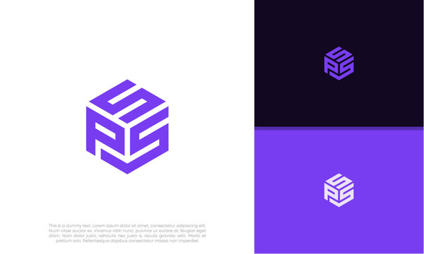 Initials PSS. SPS logo design. Initial Letter Logo. Innovative high tech logo template.	
