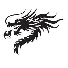 Fiery Dragon Silhouette Vector Illustration