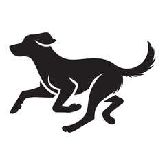 Running Dog Silhouette Vector Illustration