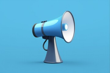 Blue Megaphone Icon - Isolated Speaker Amplifier for Announcements and Alerts