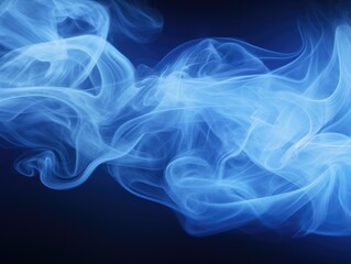 Fototapeta premium Blue Smoke Flowing Softly - An Ethereal Image of Dense Blue Smoke in a Cloud-Like Formation