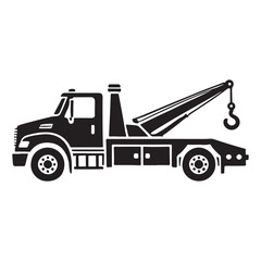 Naklejka premium Detailed Silhouette of a Tow Truck