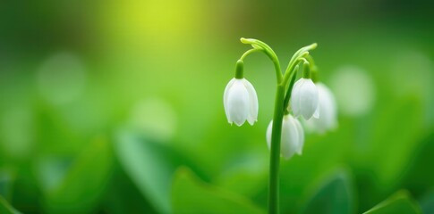 Macro photography of a small part of a lily of the valley, white, nature, lily of the valley