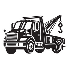 Naklejka premium Tow Truck Silhouette Illustration Vector Graphic Design