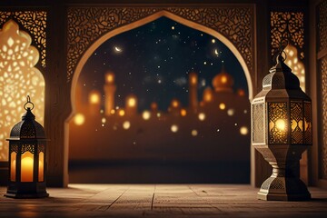 Fototapeta premium christmas lights in the church