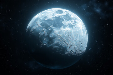 Obraz premium A Detailed View of the Moons Cratered Surface