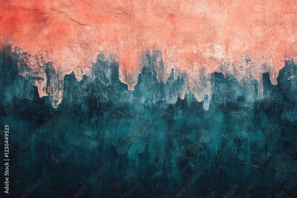 Poster colorful gradient wall with a blend of coral and teal hues creating a vibrant artistic backdrop