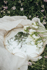 Reflection of flowers in the mirror