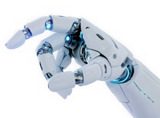 Robotic hand png on transparent background
