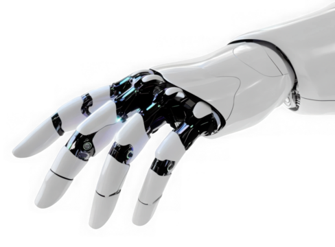 Robotic hand png on transparent background