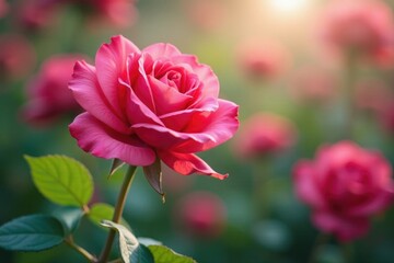 Fototapeta premium Rose with soft focus and shallow depth of field, spring, nature