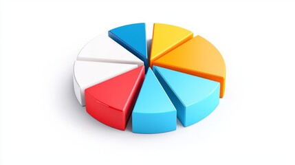 Obraz premium Colorful pie chart representing data analysis and statistics.